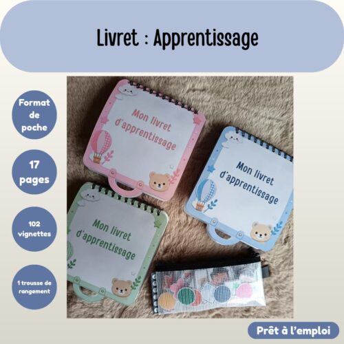 2 - Livrets d_activités_18-24 mois_Photos_livret-apprentissage-enfant-17-pages-01 Livret : Apprentissage - Format sac
