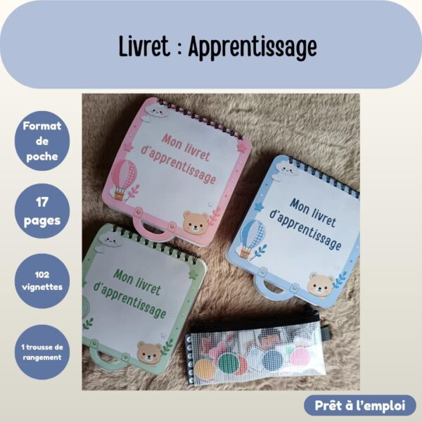 2 - Livrets d_activités_18-24 mois_Photos_livret-apprentissage-enfant-17-pages-01 Livret : Apprentissage - Format sac