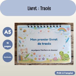 Mon premier livret de tracés - 15 activités éducatives - Réutilisable