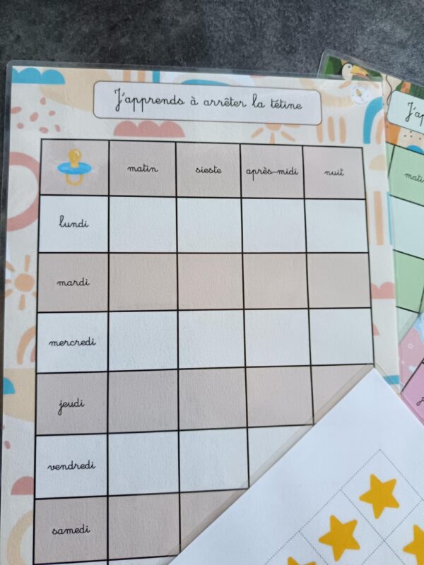 J'apprends à arrêter la tétine