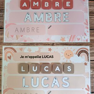 Support apprentissage prénom