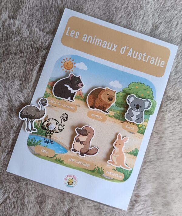 Fiche A4 - Les animaux d'Australie