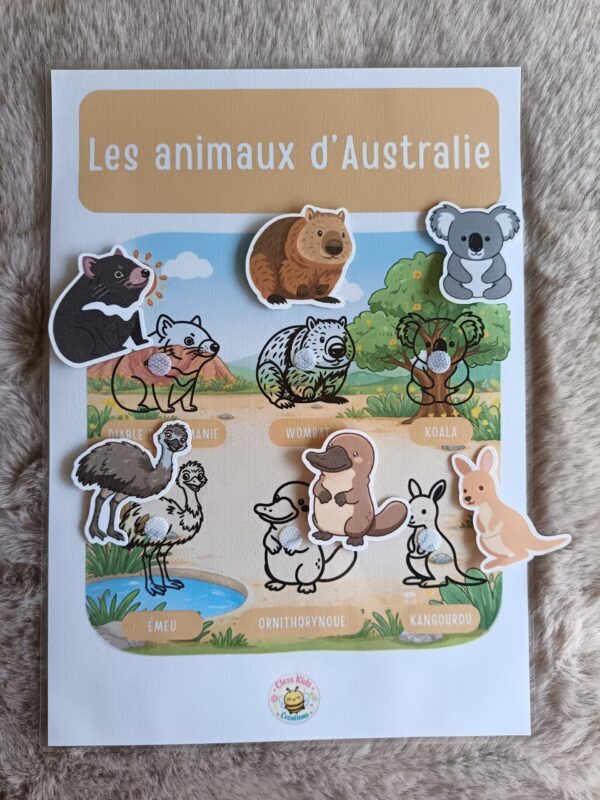 Fiche A4 - Les animaux d'Australie