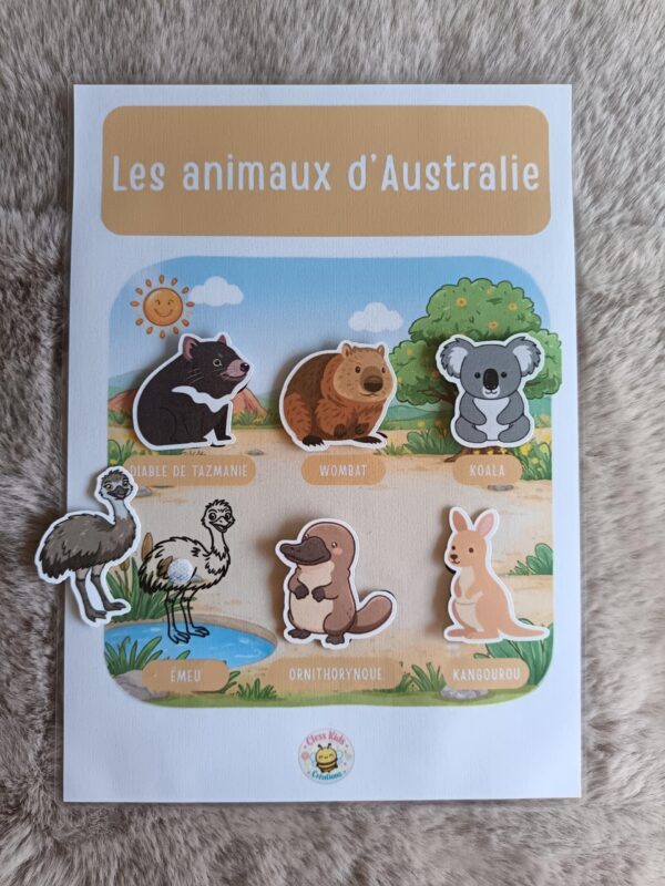 Fiche A4 - Les animaux d'Australie