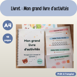 Mon grand livre d’activités - 48 pages plastifiées - 2/6 ans