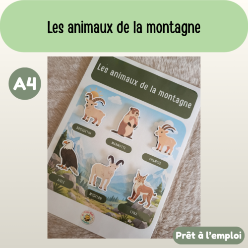Fiche A4 - Les animaux de la montagne