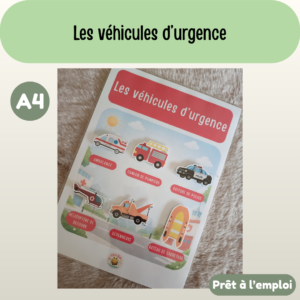 Fiche A4 - Les véhicules d'urgence