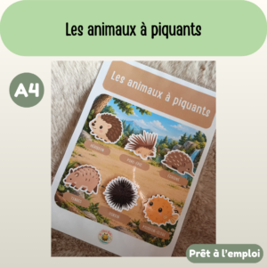Fiche A4 - Les animaux à piquants